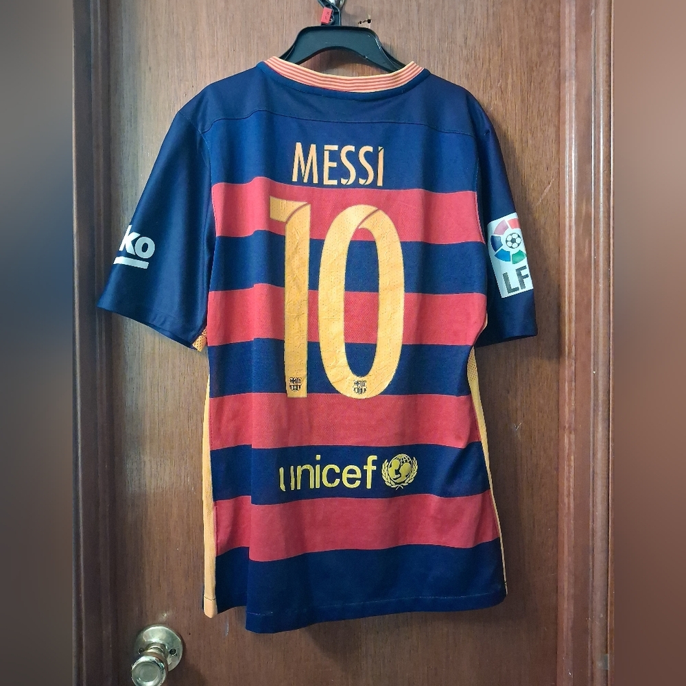 MESSI BARCELONA 2015 2016 HOME SHIRT SOCCER JERSEY NIKE  MEDIUM Men's